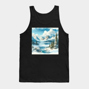 Winter Mountain Lake Tank Top